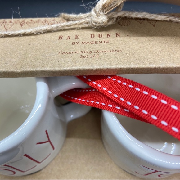 Rae Dunn Set of 2 Christmas Mug Ornaments - Picture 2 of 3